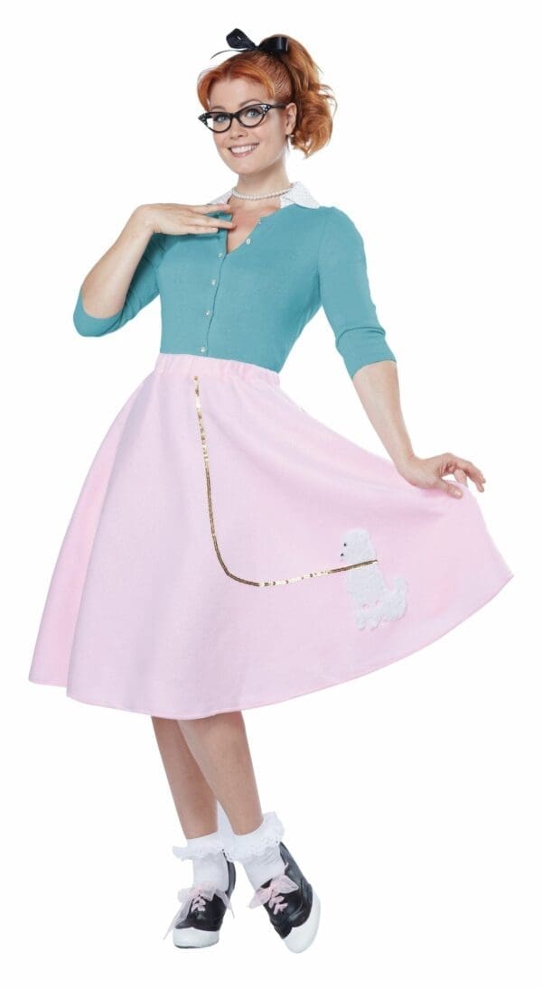 Adult Pink Poodle Skirt Costume - Image 2