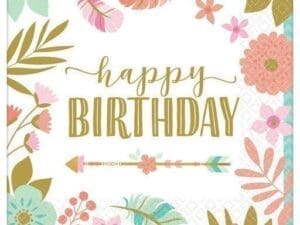 Boho Birthday Girl Lunch Napkin (16)