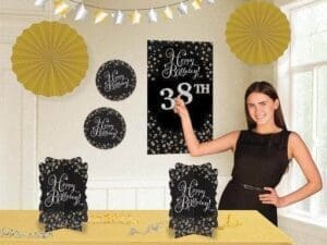 Happy Birthday 'Sparkling Celebration' Customizable Room Decorating Kit (8pc)