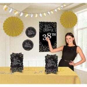 Happy Birthday 'Sparkling Celebration' Customizable Room Decorating Kit (8pc)