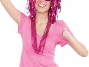 Pink Tinsle Wig Halloween Costume Accessory