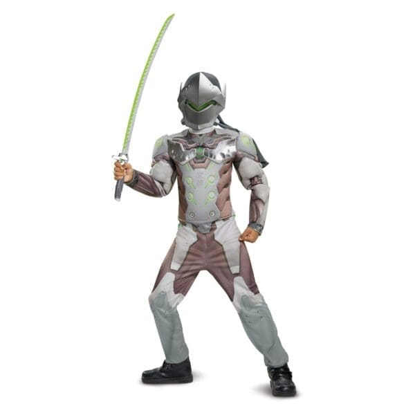 Overwatch Genji Classic Boys Muscle Costume - Image 2