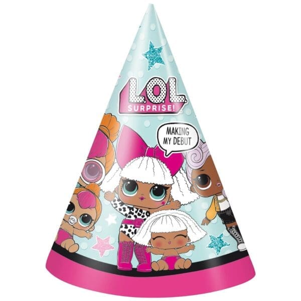 LOL Surprise Party Supplies 8 Party Hats