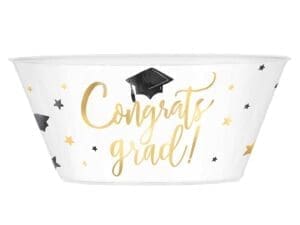 4.25 X 10 in. Congrats Grad Plastic 120 Oz Printed Coupe Serving Bowl