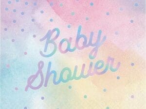 Iridescent 'Baby Shower' Luncheon Napkin (16)