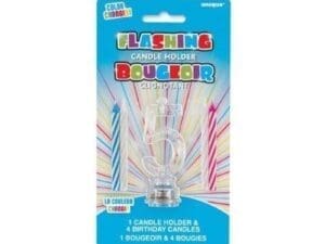 Blinking Number 5 Cake Decoration and Candles, 5-Piece Set, Multicolor