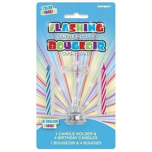 Color Changing Flashing Birthday Candle Holder Number 7