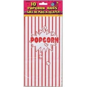 Paper Party Bags 10"X5.25" 10/Pkg-Popcorn