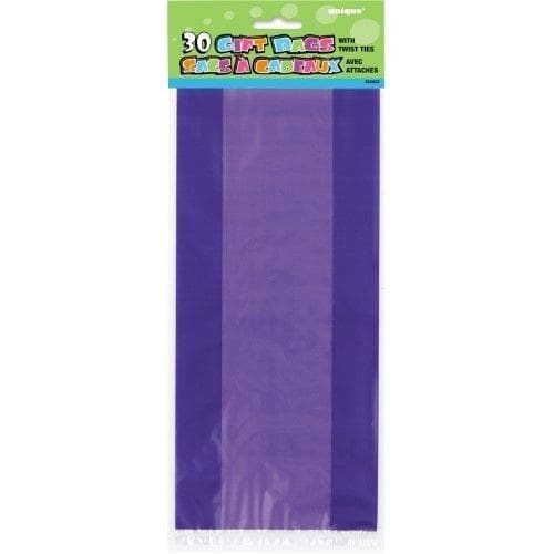 Plastic Cellophane Bags, 11 X 5 in, Purple, 30ct