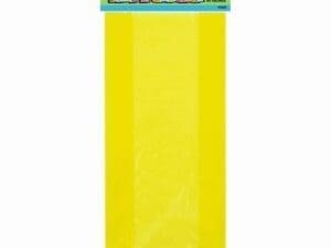 Plastic Cellophane Bags, 11 X 5 in, Yellow, 30ct