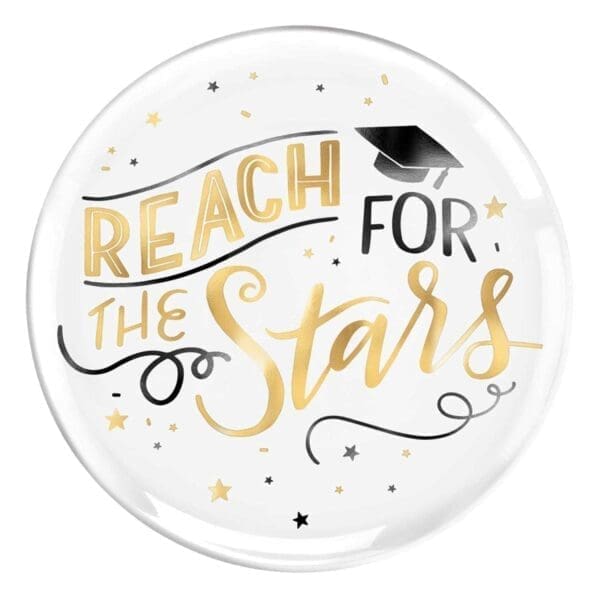 14 X 14 in. Reach for the Stars Graduation Plastic Serving Tray