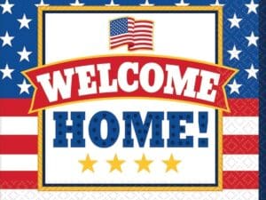 Welcome Home Patriotic Paper Luncheon Napkins