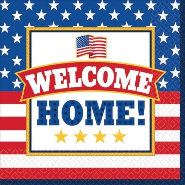 Welcome Home Patriotic Paper Luncheon Napkins