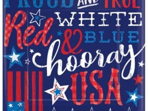 Proud & True Patriotic Paper Round Plates