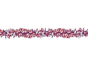15 Ft. Patriotic Tinsel Garland - Red White & Blue