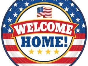 Welcome Home Patriotic Paper Round Plates