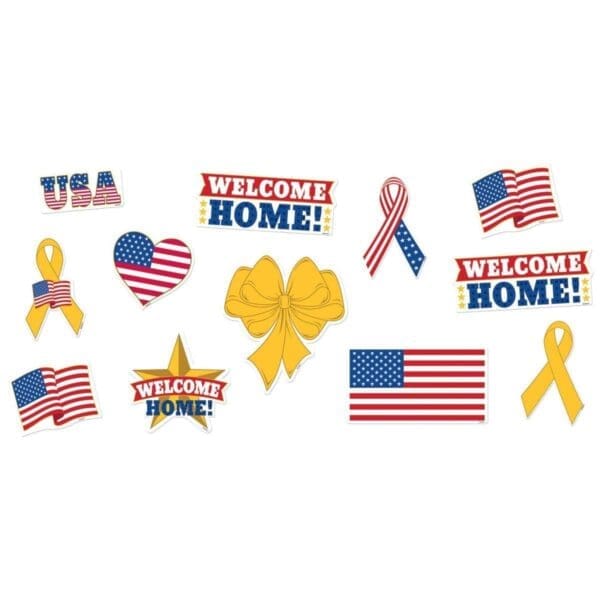 Welcome Home Patriotic Paper Cutout Assortment -