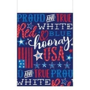 Proud & True Patriotic Plastic Tablecover