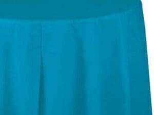 Plastic Tablecover, Octy Round, 82", Turquoise, 1 Ct