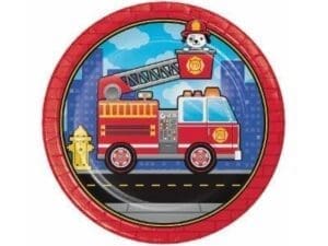 Firetruck Plate - Set of Eight