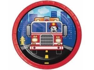 Firetruck Dessert Plate - Set of Eight
