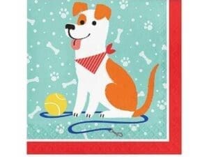 Dog Party Lunch Napkins - Party Supplies - Napkins - 1 Pack of 16