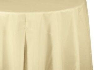 Plastic Tablecover, Octy Round, 82", Ivory, 1 Ct