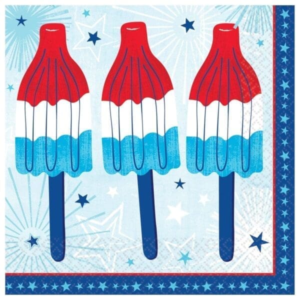 Celebrate USA Patriotic Paper Beverage Napkins