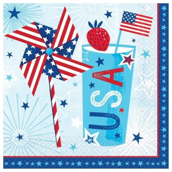 Celebrate USA Patriotic Paper Luncheon Napkins