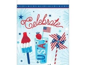 54 X 102 in. Celebrate USA Patriotic Plastic Tablecover