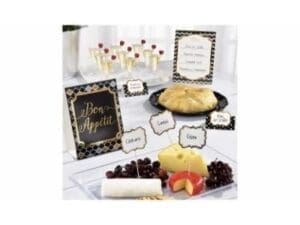 Black, Silver, and Gold Chevron Buffet Decorating Kit (12pc)