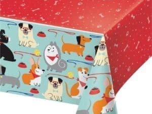 Dog Party Plastic Tablecloth