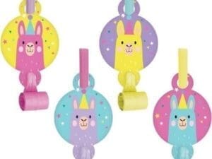 Llama Party Blowouts with Medallion - 1 Pack of 8 - Party Supplies