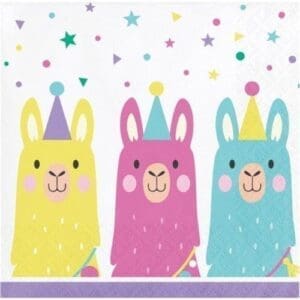 Llama Party Beverage Napkins - 1 Pack of 16