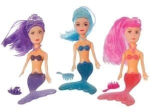 Assorted Princess Mermaid with Tiara 5" Doll, Pink Blue Purple