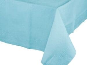 Tissue Tablecover, 54" X 108", Poly Backing, Pastel Blue, 1 Ct