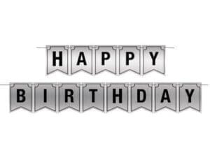 6 in. X 12 Ft. Foil Happy Birthday Streamer
