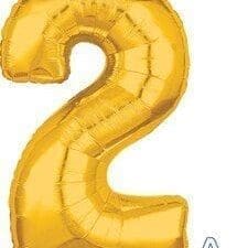 26 in. Number 2 Helium Balloon - Gold