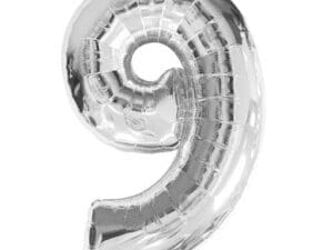 26 in. Number 9 Silver Super Shape Foil Balloons