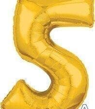 Anagram 89552 26 in. Number 5 Helium Balloon - Gold
