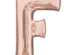 37 in. Letter F Rose Gold Balloon