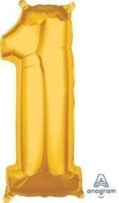 26 in. Number 1 Helium Balloon - Gold