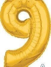 Anagram 89556 26 in. Number 9 Helium Balloon - Gold