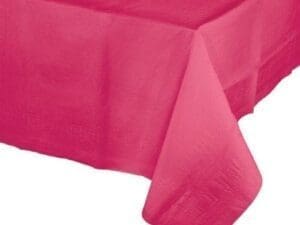 Tissue Tablecover, 54" X 108", Poly Backing, Hot Magenta, 1 Ct