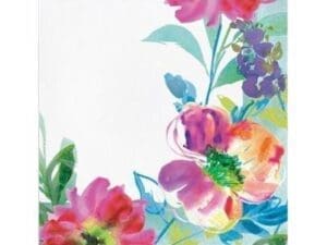 White & Green Floral Paper Napkin