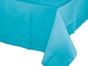 Tissue Tablecover, 54" X 108", Poly Backing, Bermuda Blue, 1 Ct
