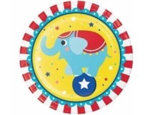 Circus Animals Paper Plate - Set of Eight