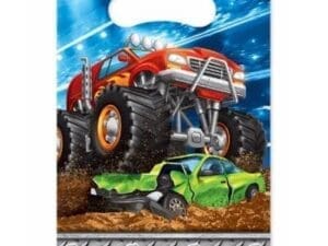 Multicolor - Blue & Red Monster Truck Favor Bag - Set of Eight