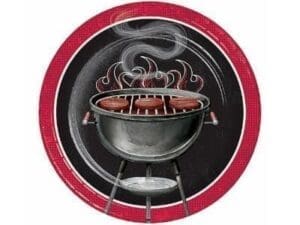 Black & Red Backyard BBQ Dessert Plate - Set of Eight