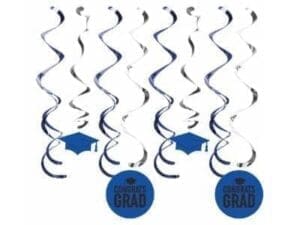 Cobalt Blue Graduation Dizzy Danglers, 8 Pk